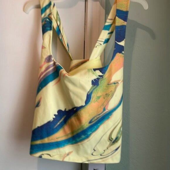 Nike Sportswear Ai Marbel Cropped Tank Top Yellow 2XL - Picture 1 of 9